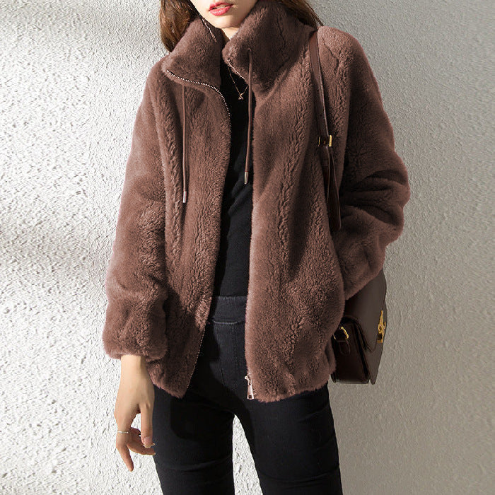 Veste Courte avec Col Montant Et Fermeture Zippée pour Femme | Idéale pour L’Hiver