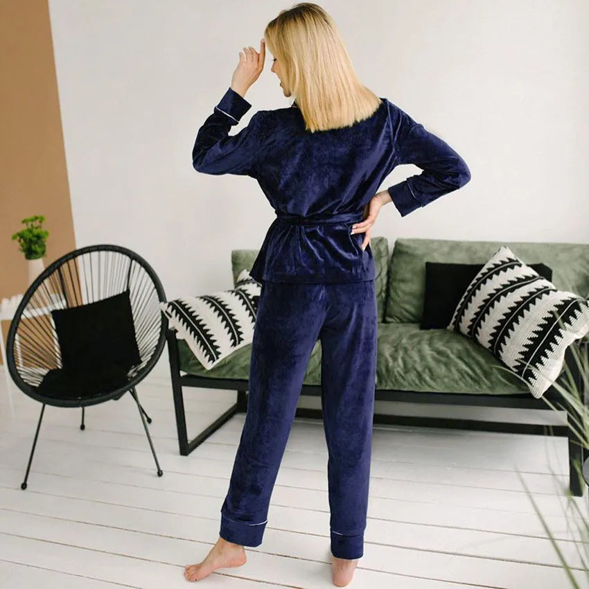 Ensemble Pyjama Deux Pièces À Manches Longues pour Femmes | Idéal pour L’Hiver Et Les Soirées À La Maison