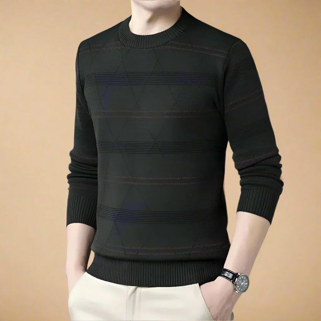 Pull À Motifs Discrets Avec Col Rond Pour Homme | Idéal Pour Le Quotidien Et Les Occasions Habillées