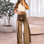 Pantalon Taille Haute Avec Jambes Larges Pour Femmes | Idéal Pour Travail Et Loisirs