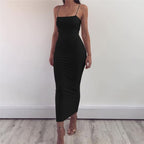 Robe Midi Moulante avec Bretelles Fines pour Femme | Idéale pour Soirées et Occasions Estivales