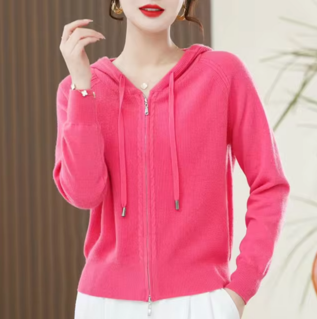 Gilet À Capuche Zippé Avec Coupe Standard Pour Femme | Idéal Pour La Mi-Saison