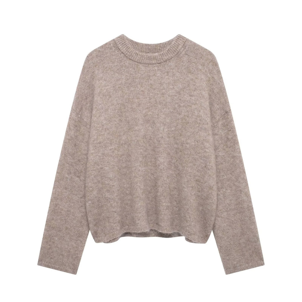 Pull Uni à Col Rond avec Coupe Ample pour Femme | Idéal pour Usage Quotidien