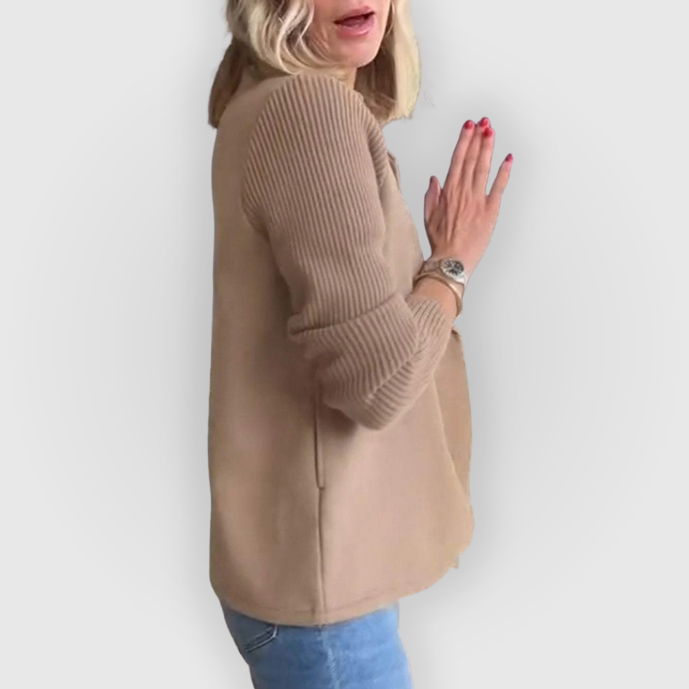 Blazer Femme Avec Manches En Maille | Idéal Pour Bureau Et Loisirs