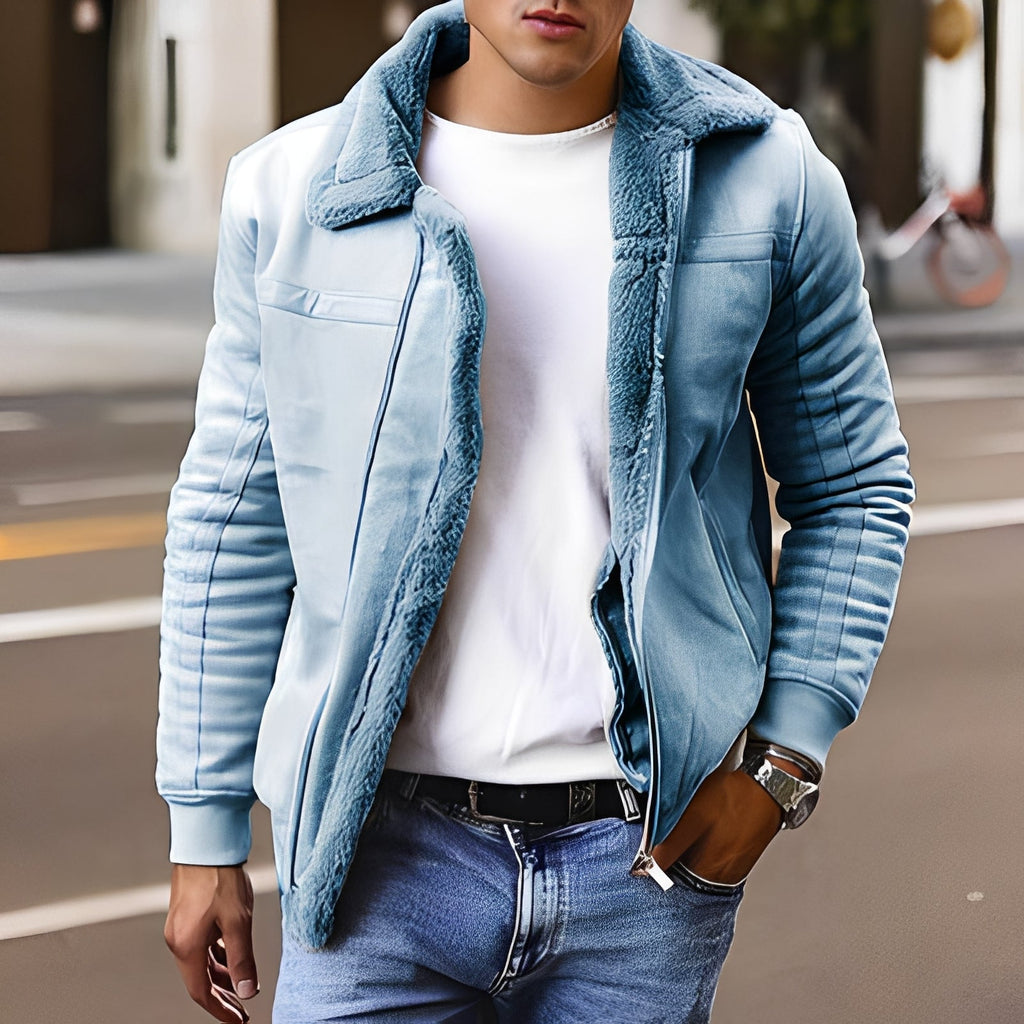 Veste D’hiver Avec Doublure Intérieure Et Col Haut Pour Hommes | Idéale Pour La Saison Froide