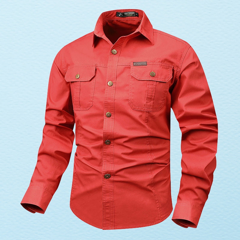 Chemise à Manches Longues avec Poches Poitrine pour Homme | Idéal pour Usage Quotidien et Activités