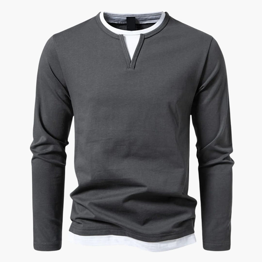 Chemise À Manches Longues Avec Détail Superposé Pour Homme | Idéal Pour Usage Quotidien