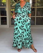 Robe Longue à Imprimé Animalier pour Femme | Idéale pour les Soirées et Sorties en Ville