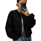 Veste Bomber Relaxée Avec Fermeture Zippée Pour Femme | Idéale Pour Les Activités Décontractées Et La Mi-Saison