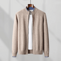 Veste Zippée avec Coupe Ajustée et Détails Côtelés pour Hommes | Idéale pour Automne et Hiver