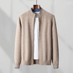 Veste Zippée avec Coupe Ajustée et Détails Côtelés pour Hommes | Idéale pour Automne et Hiver