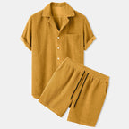 Ensemble Deux Pièces Avec Chemise Manches Courtes Et Short Pour Homme | Idéal Pour Usage Quotidien Estival