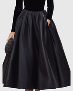 Robe Midi en Velours et Satin avec Coupe Ajustée pour Femme | Idéale pour Événements et Soirées