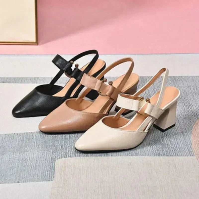 Escarpins Slingback À Bout Pointu Et Talon Bloc Pour Femmes | Idéal Pour Les Occasions Estivales