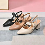 Escarpins Slingback À Bout Pointu Et Talon Bloc Pour Femmes | Idéal Pour Les Occasions Estivales