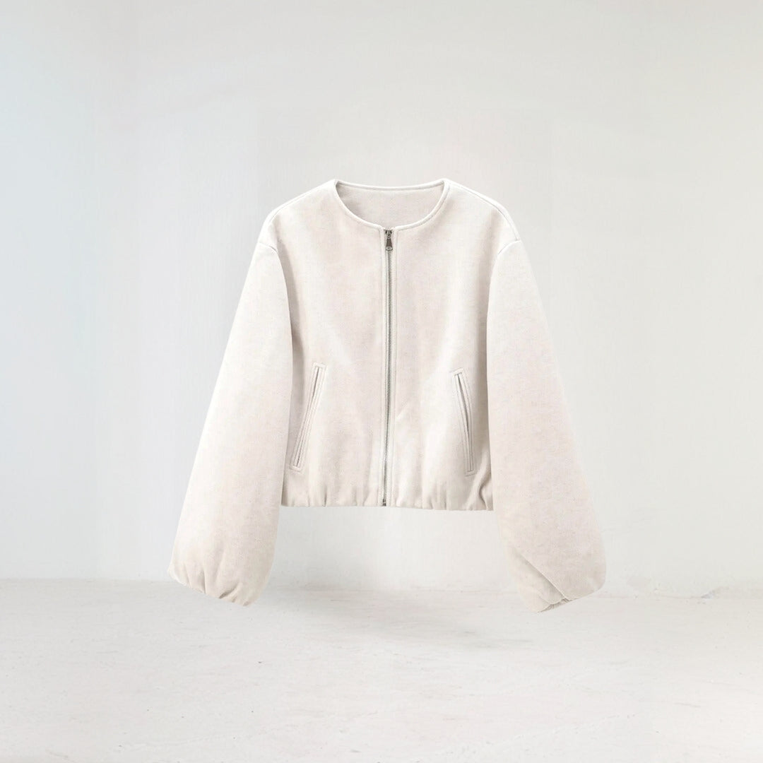 Veste Courte De Mi-Saison Avec Manches Ballon Pour Femme | Idéale Pour Le Printemps Et L’Automne
