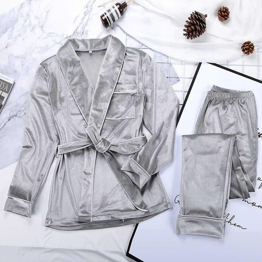 Ensemble Pyjama Deux Pièces À Manches Longues pour Femmes | Idéal pour L’Hiver Et Les Soirées À La Maison