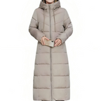 Manteau d’Hiver Long Matelassé avec Capuche pour Femme | Idéal pour l’Automne et l’Hiver