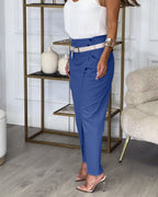 Pantalon Patchwork avec Ceinture pour Femme | Idéal pour Toutes les Saisons