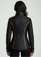 Veste Matelassée À Motif Losange Avec Col Montant Pour Femme | Idéale Pour La Saison Froide