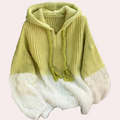 Pull En Maille Bicolore À Capuche pour Femmes | Idéal pour Les Journées Fraîches