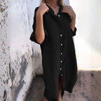 Robe Midi à Boutonnage avec Manches Longues pour Femme | Idéale pour la Saison Estivale et les Occasions Décontractées