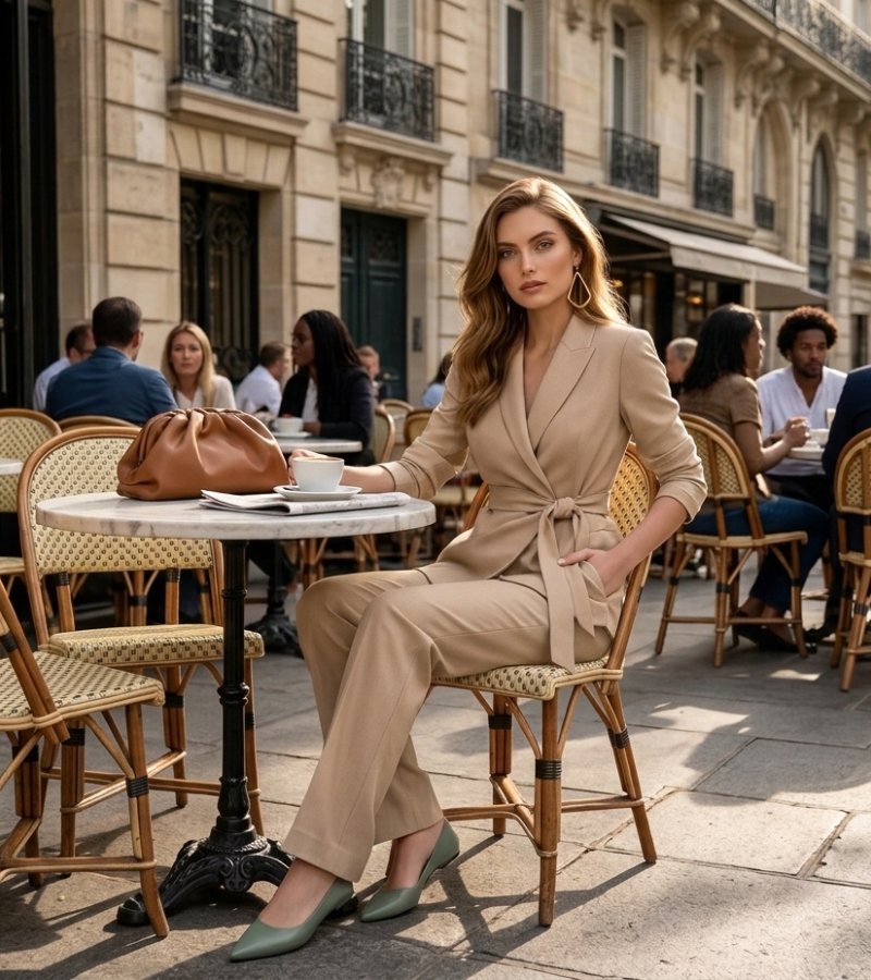 Ensemble Deux Pièces Avec Blazer Croisé Et Pantalon Droit Pour Femme | Idéal Pour Les Occasions Formelles