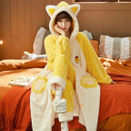 Pyjama Deux Pièces avec Capuche et Coupe Longue pour Femmes | Idéal pour l’Hiver