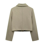 Blazer Court Beige Avec Boutons Dorés Pour Femme | Idéal Pour Mi-Saison