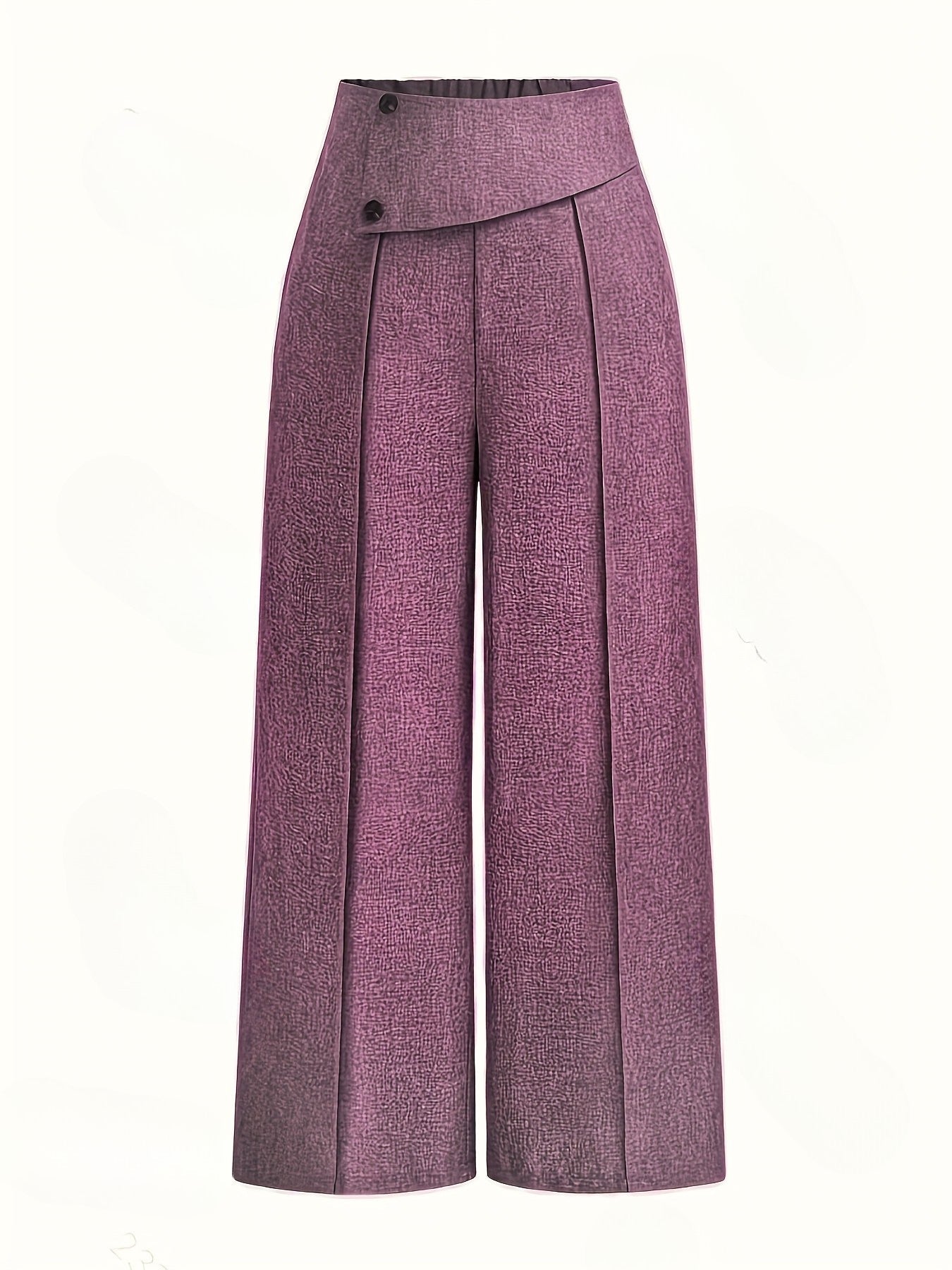 Pantalon Large Taille Haute Avec Plis Frontaux Pour Femme | Idéal Pour Usage Quotidien Et Professionnel