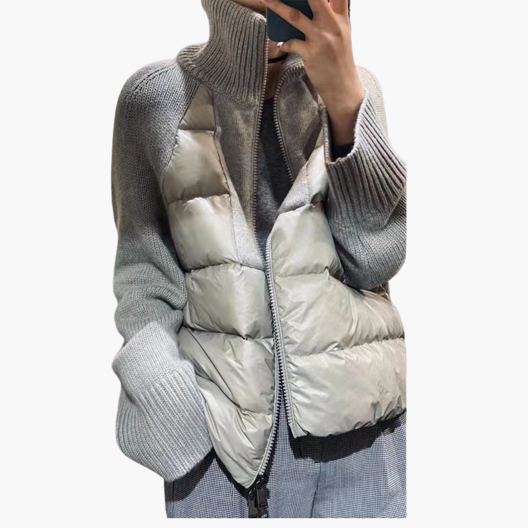 Parka à Col Montant avec Fermeture Éclair pour Femme | Idéale pour l’Automne et l’Hiver