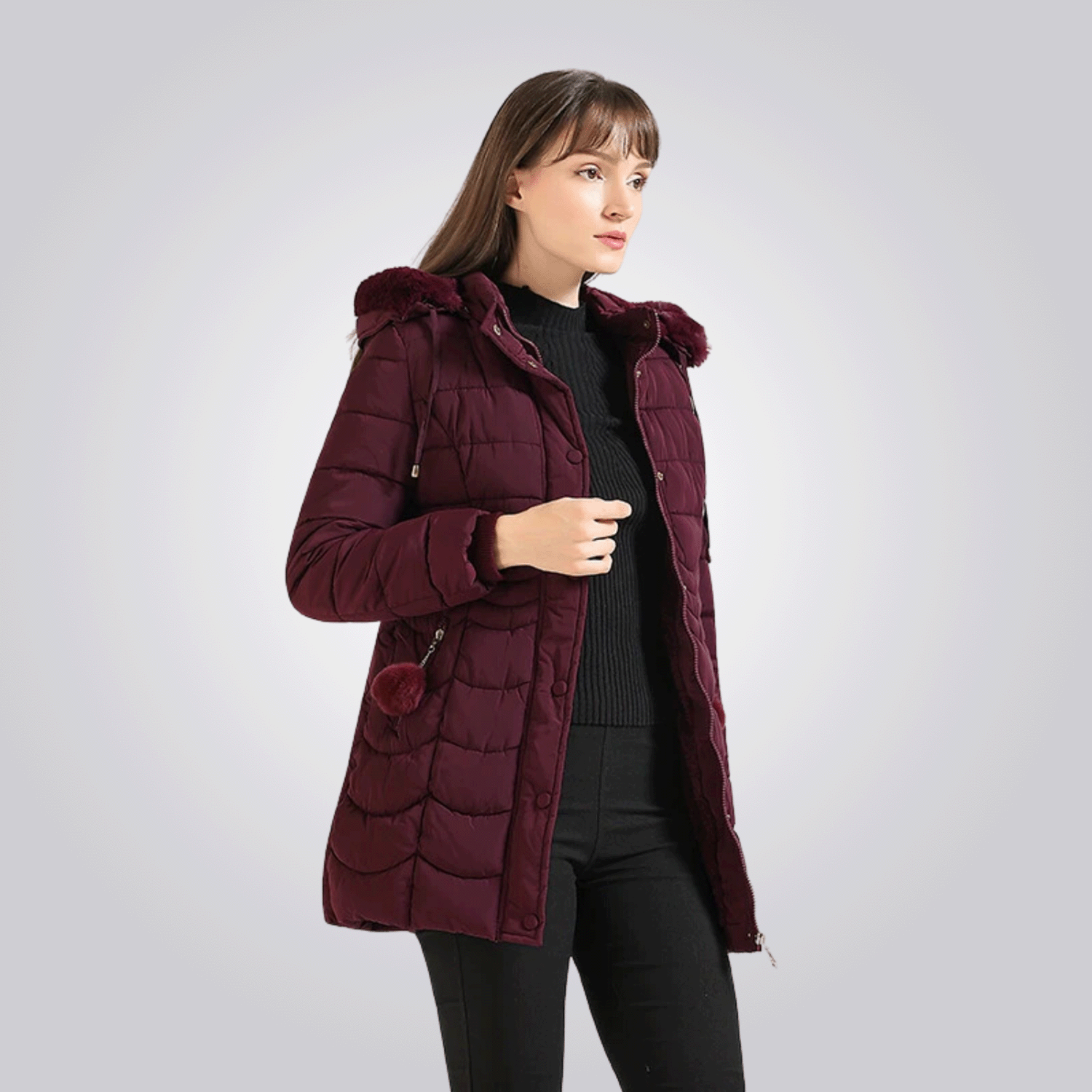 Manteau Long avec Capuche Amovible pour Femme | Idéal pour l’Hiver