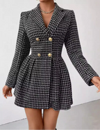 Veste Jupe à Col en V et Manches Longues pour Femme | Idéale pour le Travail ou les Sorties Décontractées