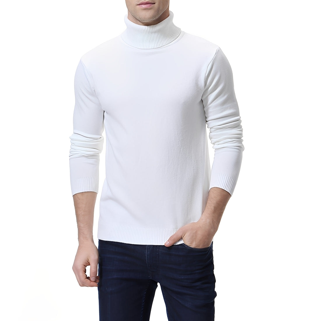 Pull À Col Roulé Avec Coupe Ajustée Pour Hommes | Idéal Pour Les Journées Fraîches