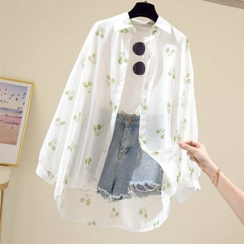 Blouse à Manches Longues avec Imprimé sur le Devant pour Femme | Idéale pour le Printemps et l’Été