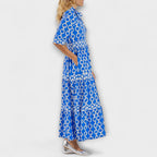 Robe Midi à Motif Chaîne pour Femme | Idéale pour Occasions Quotidiennes et Semi-Formelles