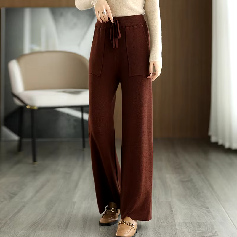 Pantalon Large En Maille Avec Coupe Fluide Pour Femmes | Idéal Pour Usage Quotidien Et Occasions Diverses