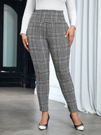 Pantalon de Loisirs à Carreaux Noirs pour Femme | Idéal pour le Bureau ou un Usage Quotidien