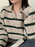 Pull Rayé À Coupe Droite Pour Femme | Idéal Pour Usage Quotidien