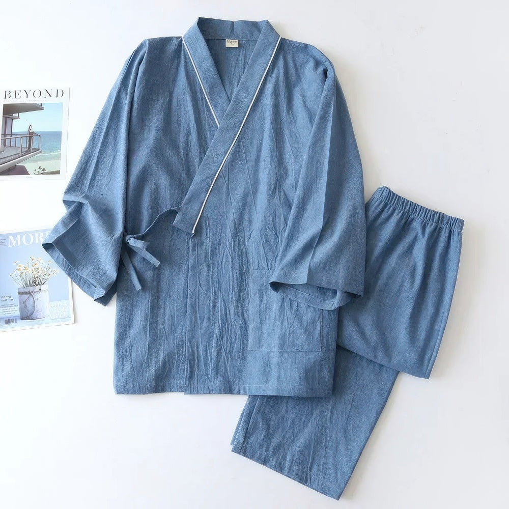 Ensemble Deux Pièces avec Haut Kimono et Pantalon pour Homme | Idéal pour Un Usage Quotidien