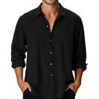 Chemise à Manches Longues avec Col Classique pour Homme | Idéale pour le Quotidien et les Occasions Décontractées