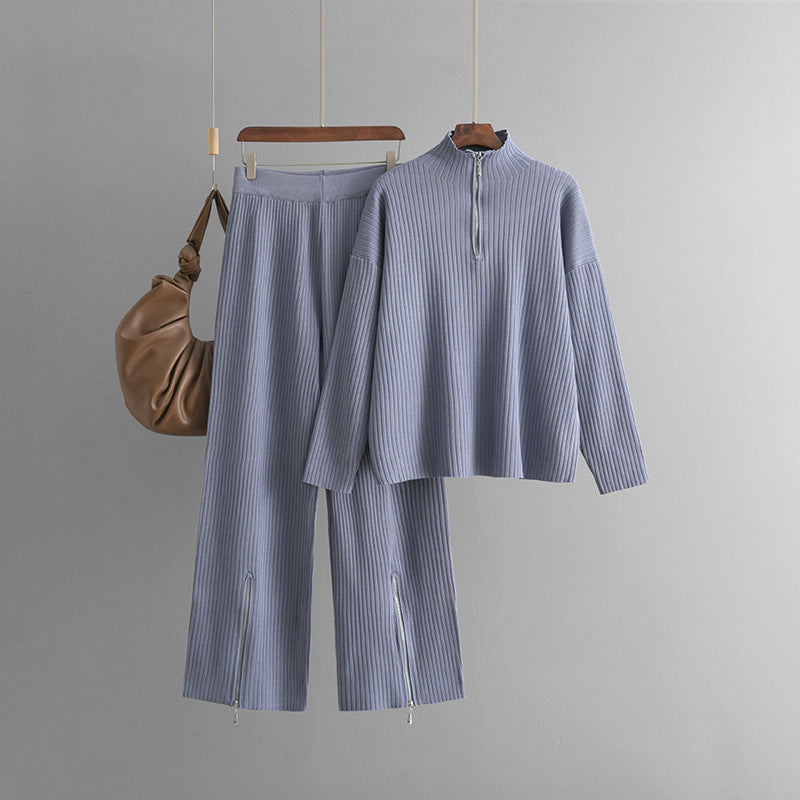 Ensemble Deux Pièces Avec Haut À Fermeture Éclair Et Pantalon Pour Femmes | Idéal Pour Usage Quotidien Et Loisirs