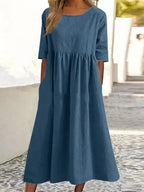 Robe Longue Bleue à Coupe Fluide pour Femme | Idéale pour l’Été