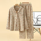 Ensemble Pyjama à Motif Floral avec Taille Élastique pour Adulte | Idéal pour la Maison et le Sommeil