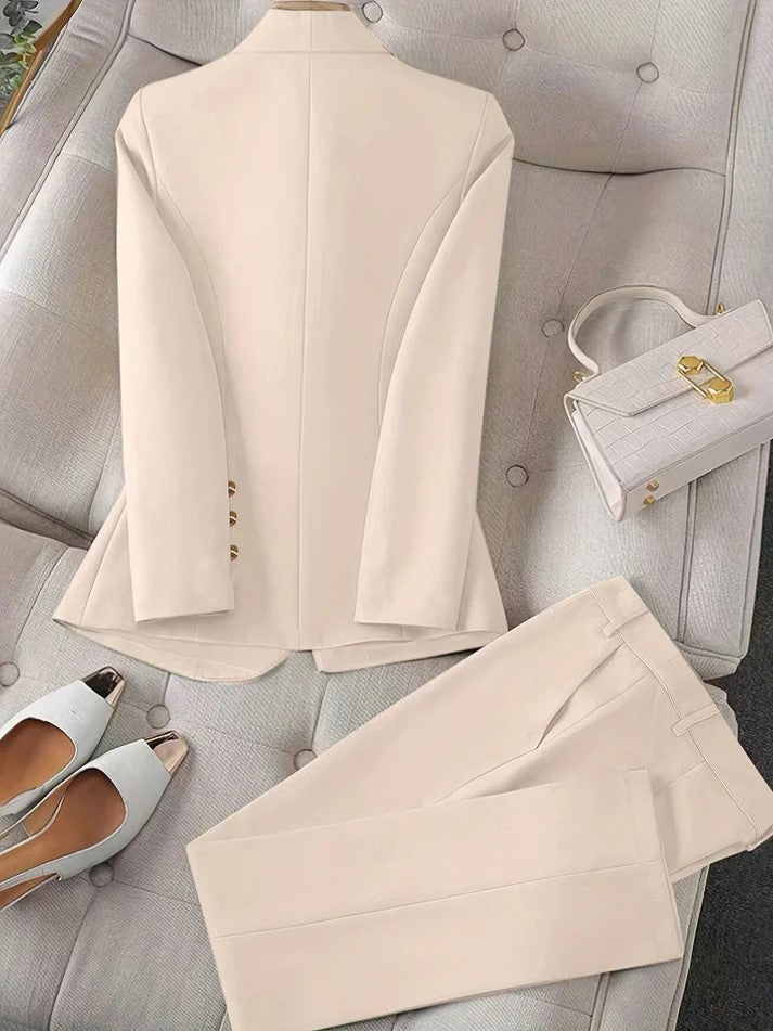 Ensemble Deux Pièces avec Blazer et Pantalon Coupe Unie pour Femme | Idéal pour Occasions Formelles
