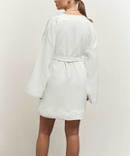 Robe Portefeuille Courte À Manches Longues Avec Ceinture Pour Femme | Idéale Pour Les Journées Décontractées