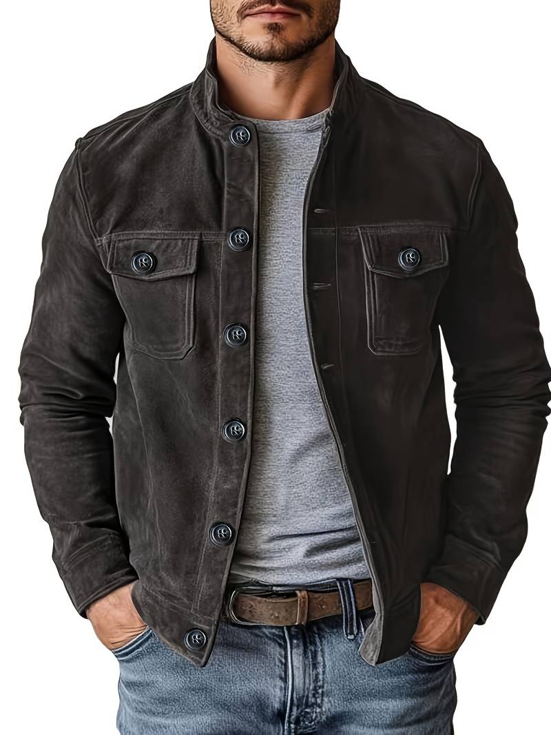 Veste Casual À Manches Longues Avec Poches Fonctionnelles Pour Homme | Idéale Pour Une Utilisation Quotidienne