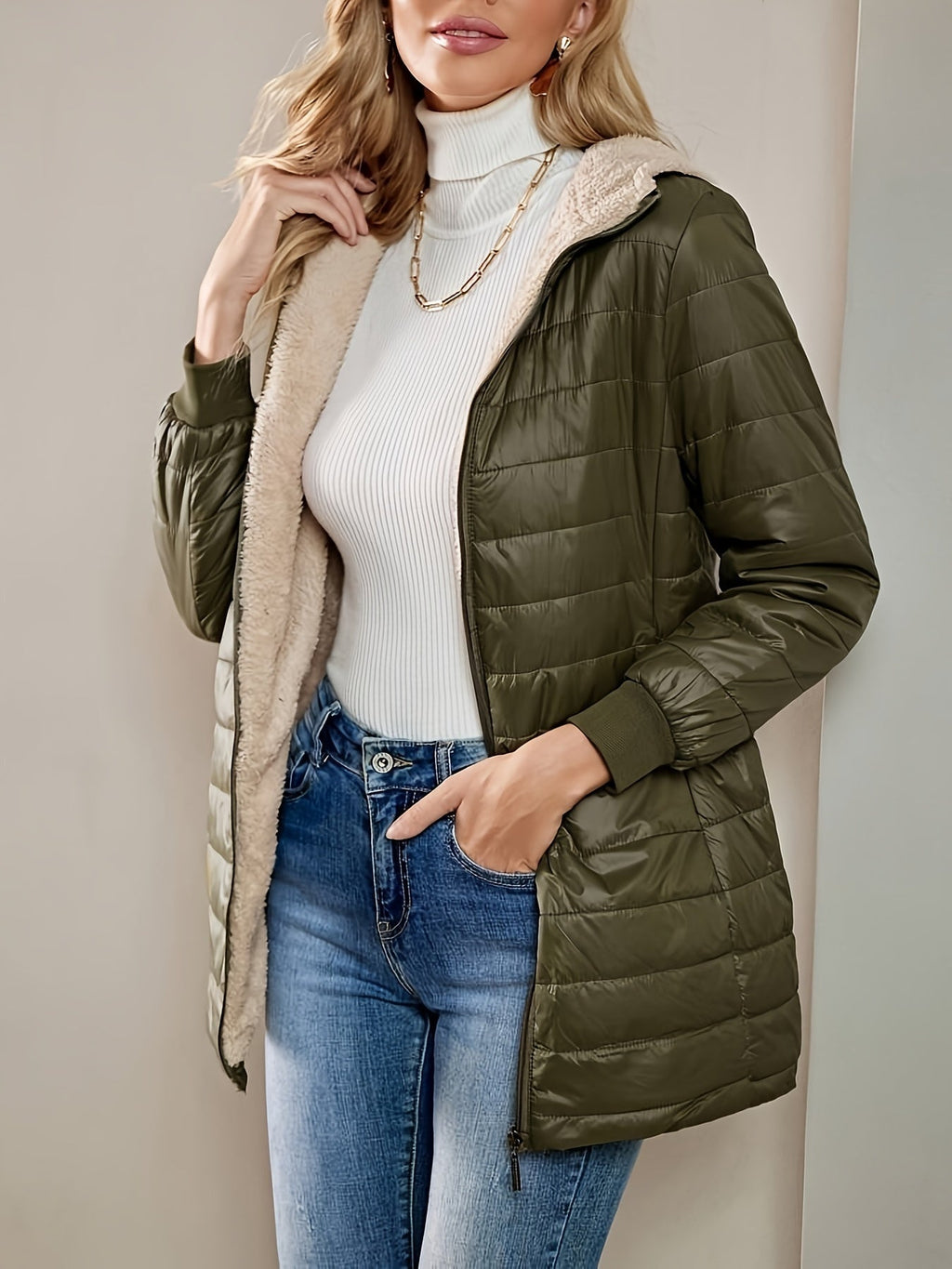 Veste Longue À Fermeture Zippée Pour Femme | Idéale Pour La Saison Froide