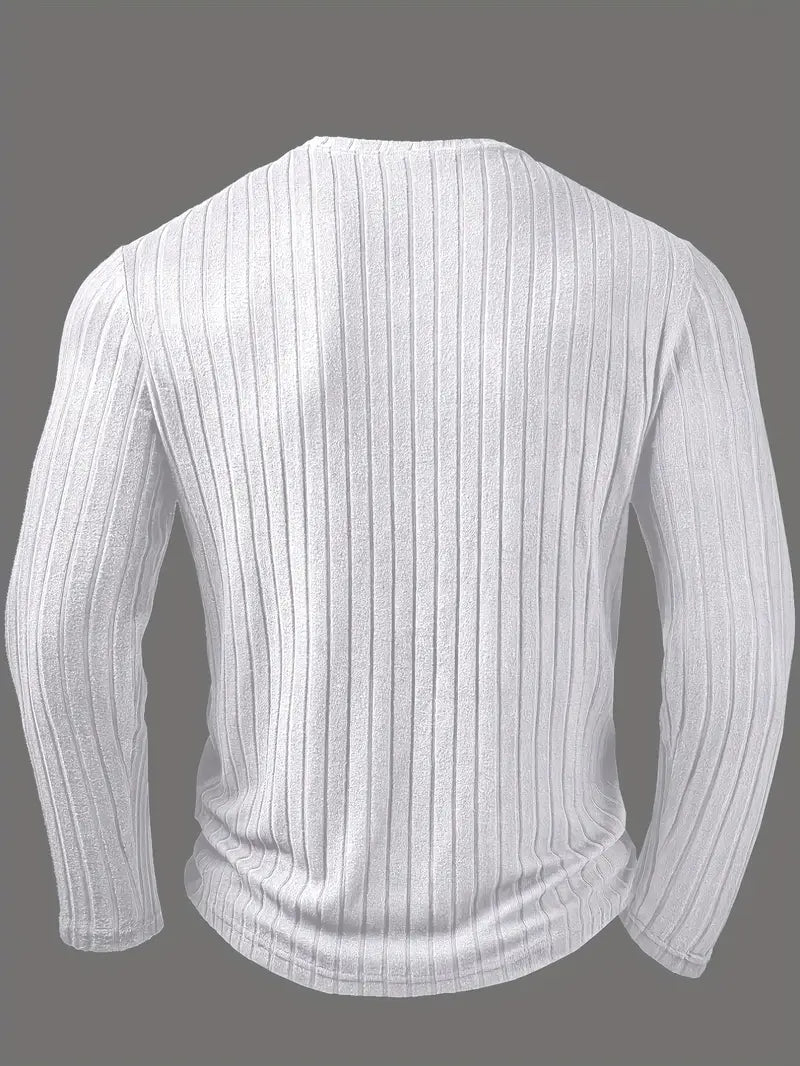 Chemise À Manches Longues Avec Motif À Côtes Pour Homme | Idéale Pour Usage Quotidien