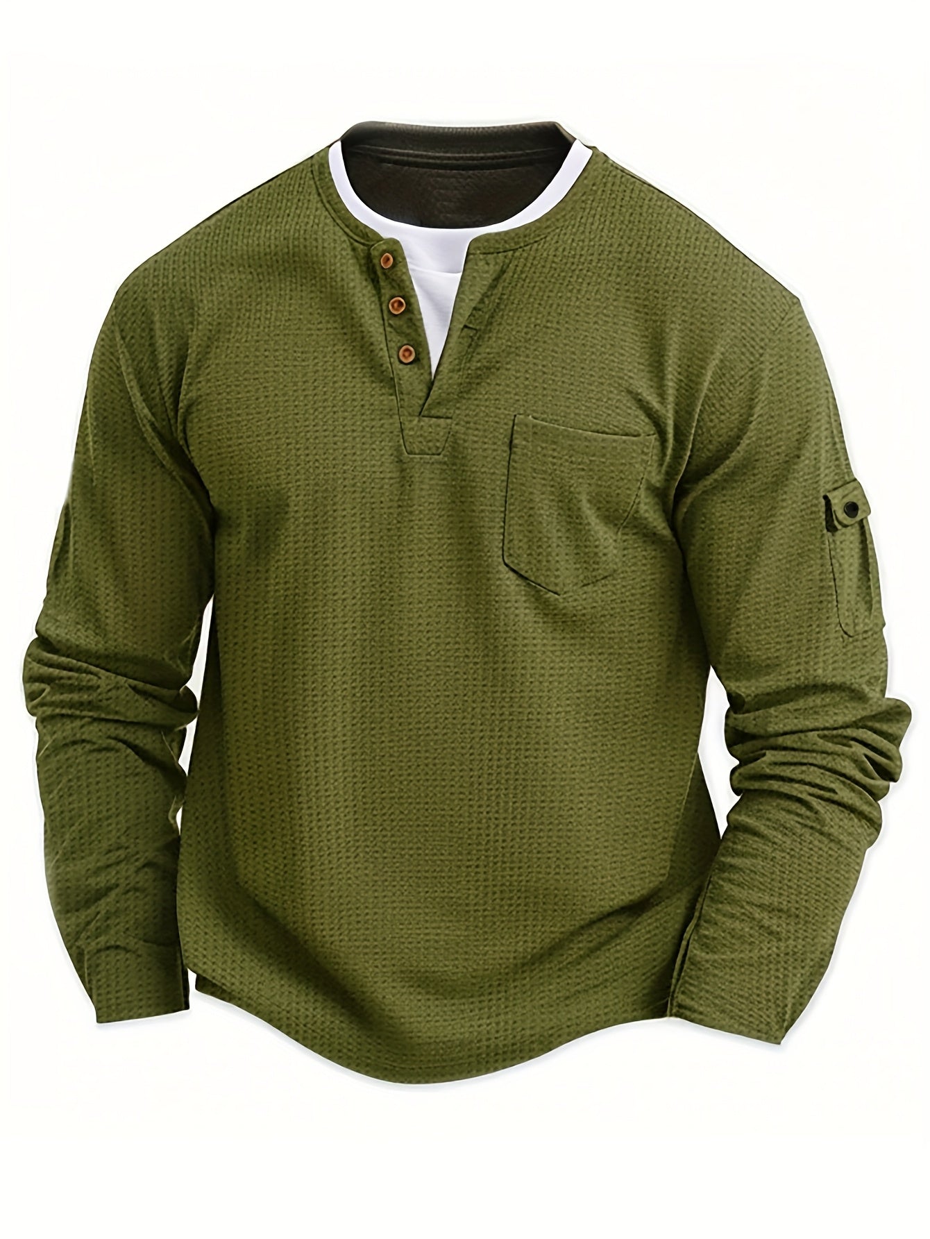 Polo À Manches Longues Avec Col À Boutons Et Poches Fonctionnelles Pour Homme | Idéal Pour Le Quotidien Et Les Occasions Décontractées